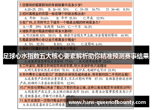足球心水指数五大核心要素解析助你精准预测赛事结果