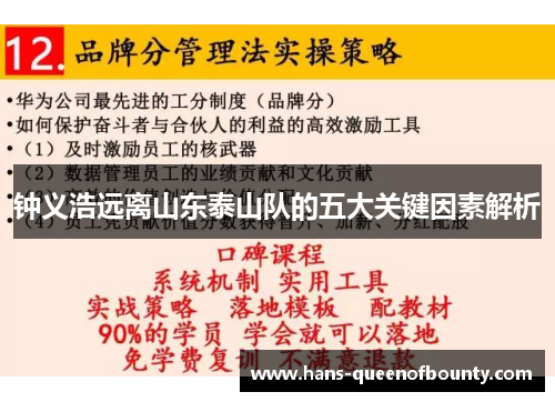 钟义浩远离山东泰山队的五大关键因素解析